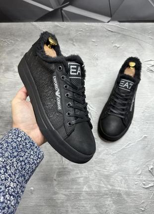 Обувь кеды зимние мужские бренд черные2 фото
