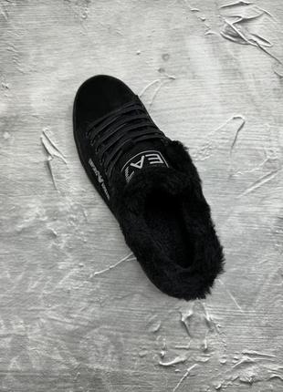 Обувь кеды зимние бренд мужские чёрные6 фото