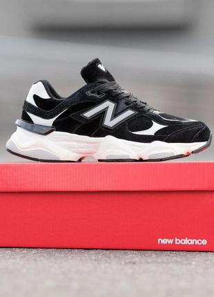 Кроссовки зимние на меху new balance 9060 черно белый