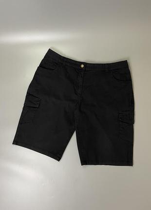 Чорні карго шорти bpc, bonprix collection, брючні, з кишенями, темні