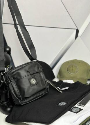 Сумка stone island чорна водовідштовхуюча