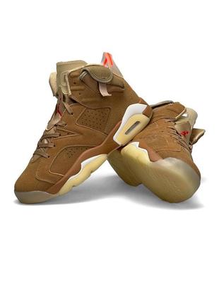 🔥чоловічі кросівки nike air jordan retro 6 sand orange6 фото