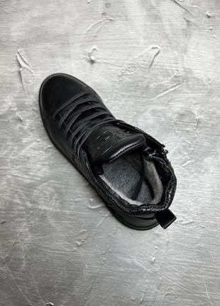 Ботинки зимние мужские бренд черные5 фото