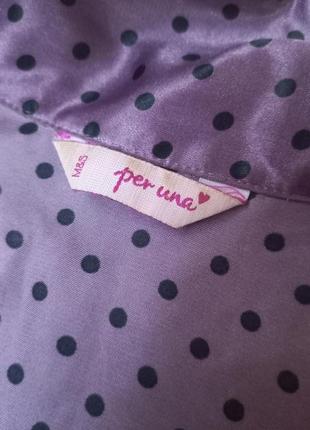 Атласная рубашка пижама marks&spencer m&s фиолетовая рубашка сорочка в горошек марк спенсер ночнушка9 фото