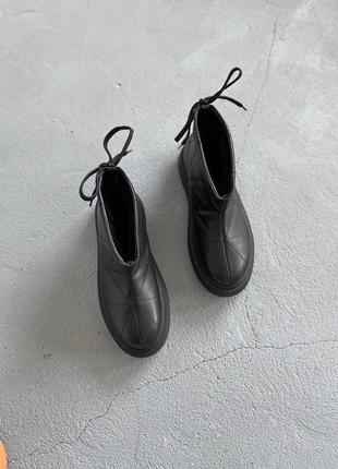 Угги угги черные кожа ботинки черные4 фото