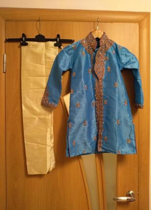 Модный комплект курта, рубашка и штаны, индийский наряд на 5-7 лет