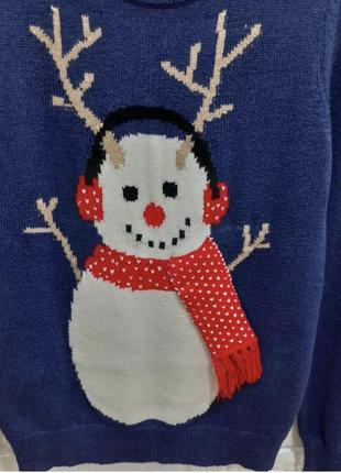 Новорічний светр зі сніговиком/ різдвяний світер сніговик3 фото