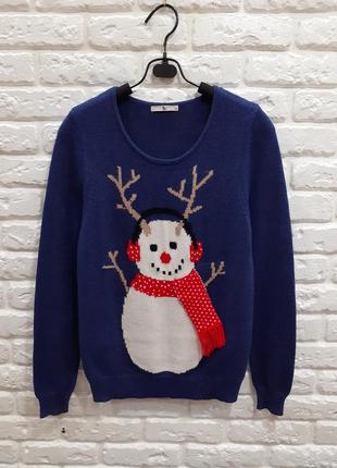 Новогодний свитер со снеговиком/ рождественский мирор снеговик