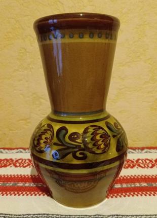 Винтажная ваза "цветы" васильковского майоликового завода.2 фото