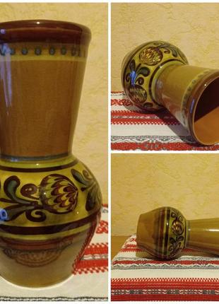 Винтажная ваза "цветы" васильковского майоликового завода.1 фото