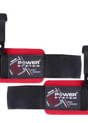 Гаки для тяги на зап'ястя power system ps-3310 hardcore hooks black/red