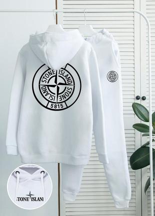 Шикарний зимовий чоловічий костюм "stone island fleece winter".