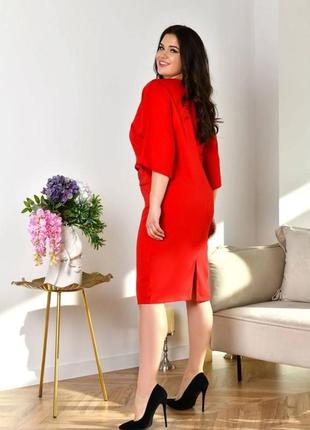 Красивое платье красного цвета, 48-58 размеров. 25402273 фото