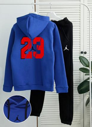 Шикарный зимний мужской костюм "air jordan white 23 fleece winter"