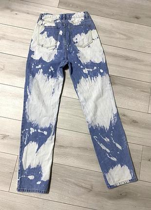 Джинсы тай дай трендовые штаны mom бойфренды