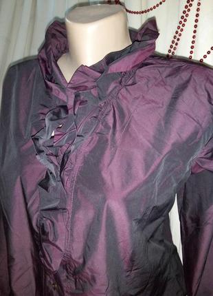 Шикарная блуза с жабо разм 52 пог-54см
