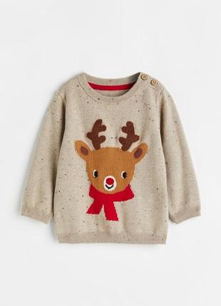 Свитер кофта свитер с оленем h&m
