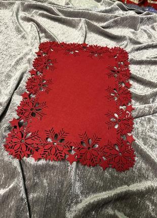 Прямоугольные новогодние подтарельники, подставки под тарелки