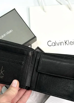 Кошелек calvin klein черный портмоне на подарок мужской6 фото