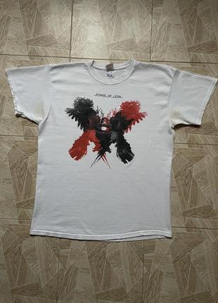 Футболка vintage rare y2k kings of leon big logo 2008 tour band tee