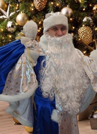 Костюм святого миколая та дід мороза з бородою та мішком. костюм трансформер дід мороз+ миколай1 фото