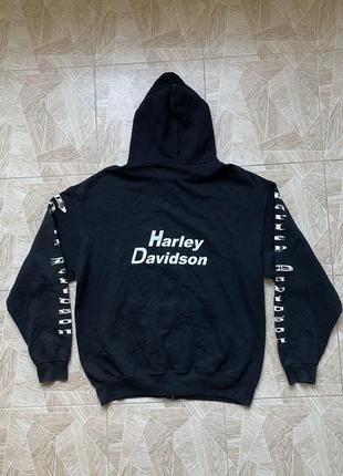 Мужское зип худи vintage harley big logo davidson choppers black zip hoodie2 фото