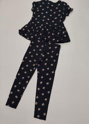 Летний костюм george в ромашки черного цвета 5-6 лет5 фото
