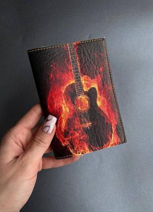Обкладинка на паспорт книжку , закордоний паспорт , військовий квиток принт гітара