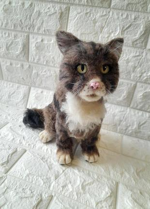 Котенок, игрушка ручного труда, валая