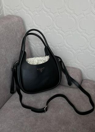 Жіноча сумка prada leather handbag black6 фото