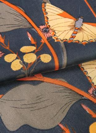 Головной 🔹шейный сатиновый платок  принт флора(70 см на 70  см)5 фото