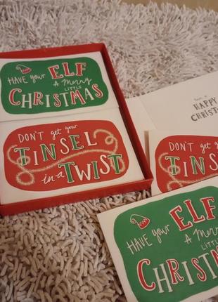 Вінтажні листівки merry christmas новорічні листівки набір elf christmas santa набір новорічних листівок7 фото