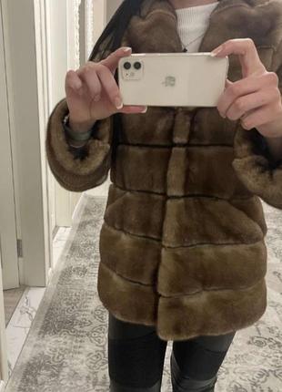 Норковая шуба, бренд finezza furs, греция, размер s- m6 фото