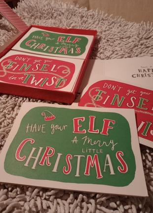 Вінтажні листівки набір листівки новорічні лист до санти санта ельф листівки для декору різдвяна
