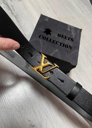 Ремінь пояс жіночий шкіряний в стилі louis vuitton / ремень мужской кожаный в стиле louis vuitton