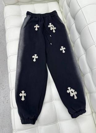 Штани  фліс зимові chrome hearts1 фото