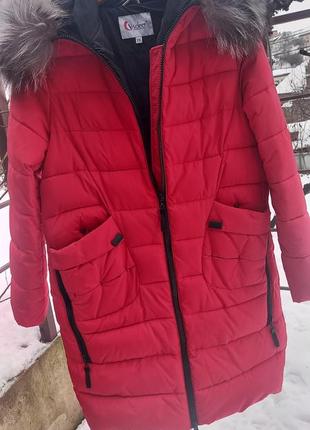 Пуховик зимняя куртка длинная с чернобуркой4 фото