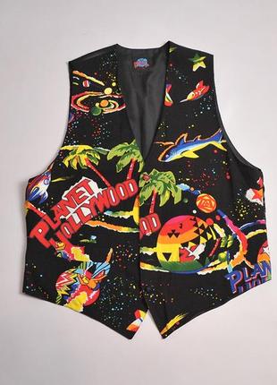 Жилетка мерч вінтаж vintage planet holywood vset gilet - l-xl