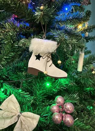 Новогодние древесные игрушки украшения handmade