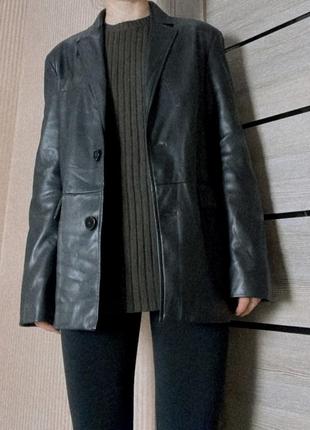 Пиджак из экокожи, кожаный пиджак от bershka3 фото