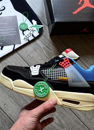 Топ! чоловічі кросівки union la x air jordan 4 retro sp ''off noir''