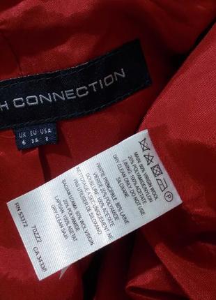 Пальто двубортное красное шерсть 'french connection' 40-42р5 фото