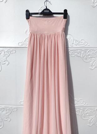 Очень нежное длинное розовое платье из фатина tally weijl5 фото