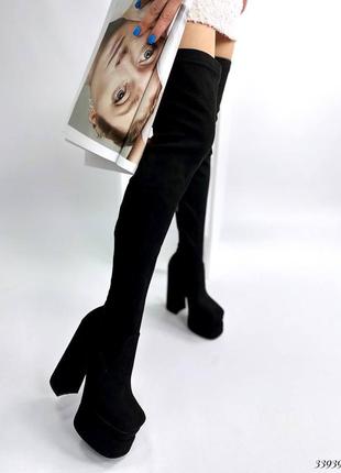 Шикарные женские демисезонные сапоги ботфорты на высоком каблуке6 фото