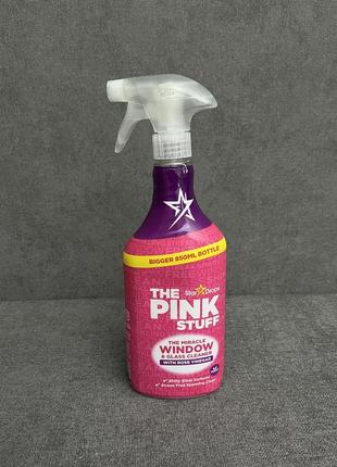 Очисник-спрей з рожевим оцтом для скла і дзеркал the pink stuff window & glass cleaner spray rose vinegar, 750 ml