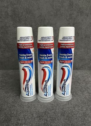 Зубна паста aquafresh освіжаюче-м'ятна в поршневій упаковці 100 мл