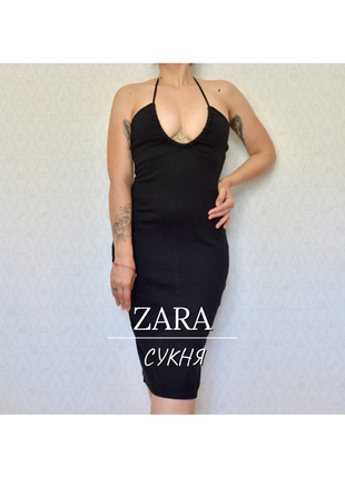 Платье zara / черное / 100% cotton / новое1 фото