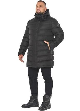 Чёрная куртка мужская удлинённая модель 49818 (остался только 54(xxl))