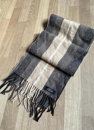 Мужской шерстяной теплый шарф из чистой 100% овечьей шерсти3 фото