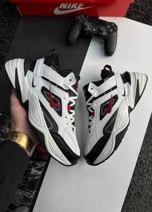 Nike m2k tekno mid white black red fur